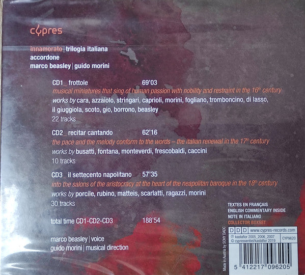Accordone, Marco Beasley, Guido Morini : Innamorato| Trilogia Italiana (3xCD, Comp)