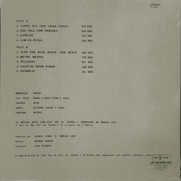 Módulo 1000 : Não Fale Com Paredes (LP, Album, RE)
