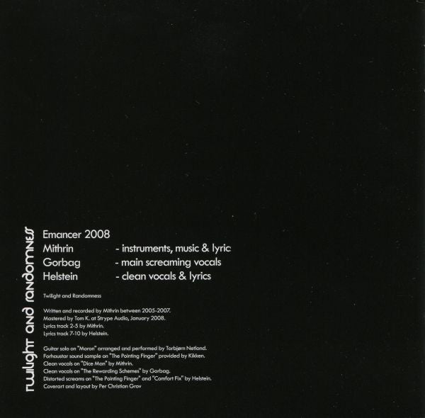 Emancer : Twilight And Randomness (CD, Album)