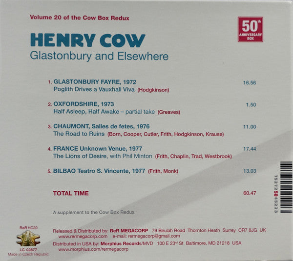 Henry Cow : Glastonbury And Elsewhere (CD, Album, Dig)