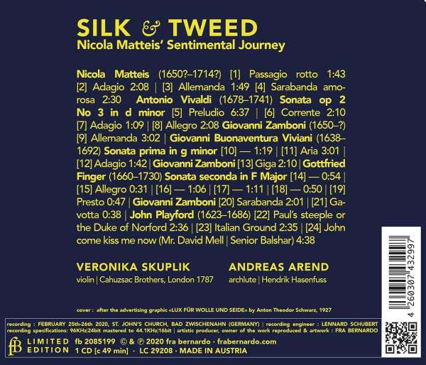 Veronika Skuplik, Andreas Arend : Silk & Tweed (CD, Album, Ltd)