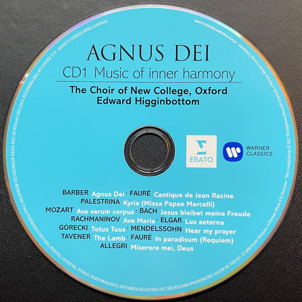 The New College Oxford Choir, Edward Higginbottom : Agnus Dei (2xCD, Comp, RE)