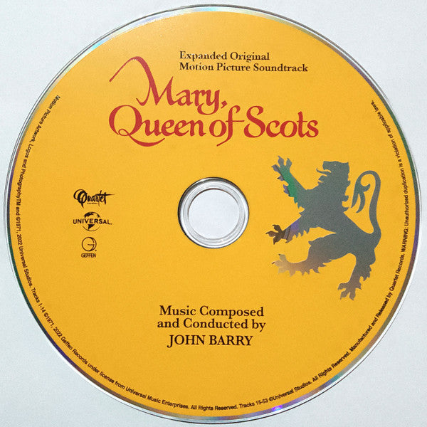 John Barry : Mary, Queen Of Scots (Expanded Original Motion Picture Soundtrack) (CD, Album, Mono, Ltd, RM)