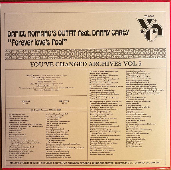 Daniel Romano's Outfit Feat. Danny Carey : Forever Love's Fool (LP, Ltd)