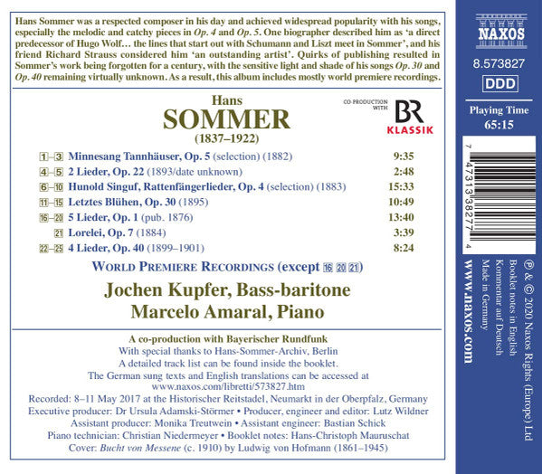 Hans Sommer, Jochen Kupfer, Marcelo Amaral : Lied Edition • 1 (CD, Album)