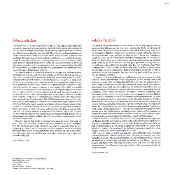 Moebius* : Tonspuren (LP, Album, RE)
