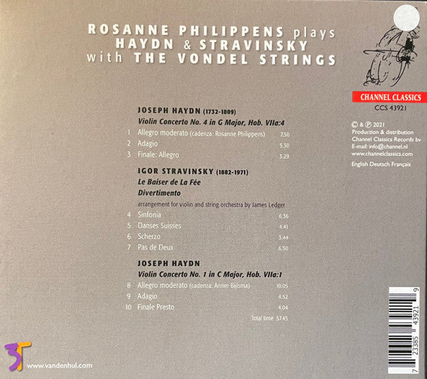 Rosanne Philippens Plays Joseph Haydn & Igor Stravinsky With The Vondel Strings : Concertos 1 & 4 / Divertimento (CD, Album)