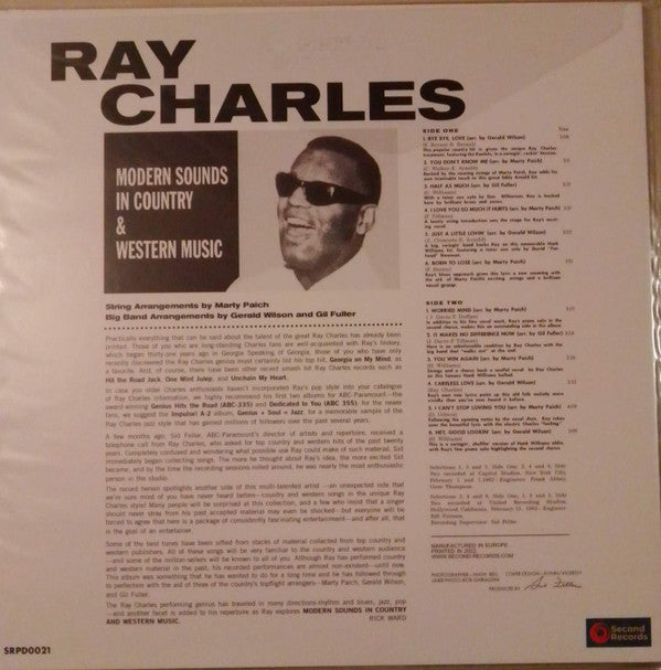 Ray Charles : Modern Sounds In Country And Western Music (LP, Album, RE, 180)