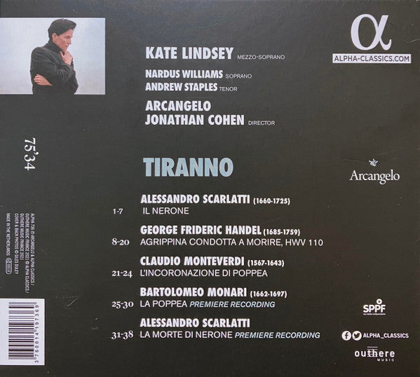 Kate Lindsey, Arcangelo, Jonathan Cohen (7) : Tiranno (CD, Album)