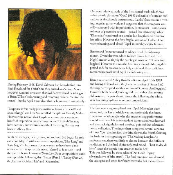 Syd Barrett : The Madcap Laughs (CD, Album, RE)
