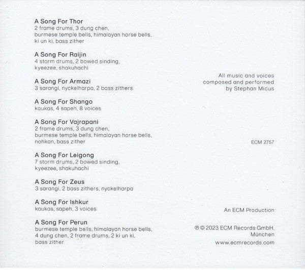 Stephan Micus : Thunder (CD, Album)