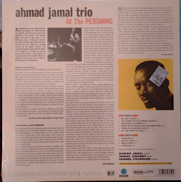 Ahmad Jamal Trio : Ahmad Jamal At The Pershing - But Not For Me (LP, Album, Ltd, RE, RM, Blu)