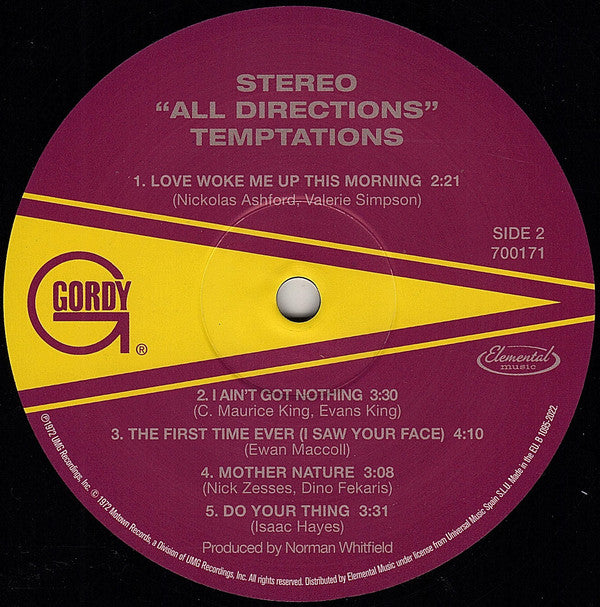 The Temptations : All Directions (LP, Album, Ltd, RE, 180)