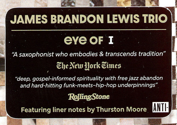 James Brandon Lewis Trio : Eye Of I (CD, Album)