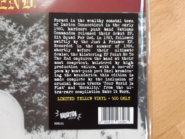 Vatican Commandos : Point Me To The End  (LP, Ltd, RE, Yel)