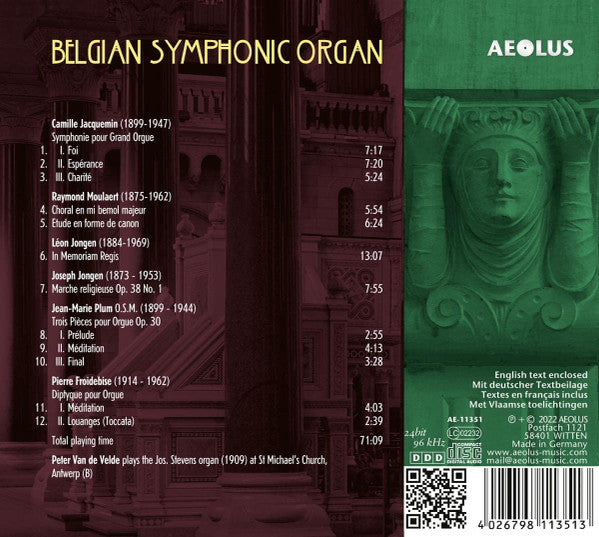 Peter Van de Velde (3) : Belgian Symphonic Organ (CD, Album, Tri)