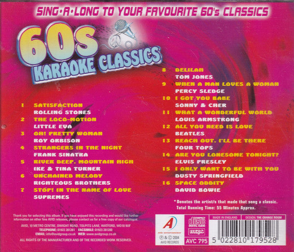 Unknown Artist : 60's  Karaoke Classics (CD, Advance)