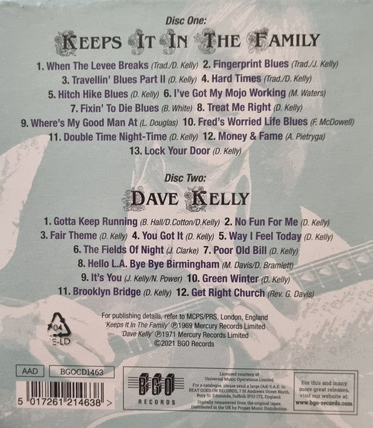 Dave Kelly (3) : Keeps It In The Family ★ Dave Kelly (2xCD, Comp, RM)
