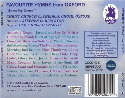 The Choir Of Christ Church Cathedral, Stephen Darlington : Favourite Hymns From Oxford (Amazing Grace) (CD, Album)