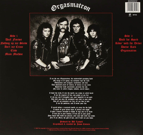 Motörhead : Orgasmatron (LP, Album, RE)