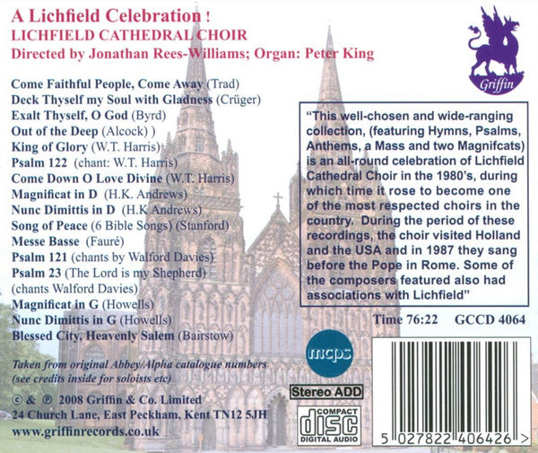 Choir Of Lichfield Cathedral : A Lichfield Celebration (CD, Album)