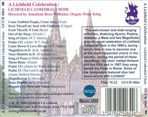 Choir Of Lichfield Cathedral : A Lichfield Celebration (CD, Album)