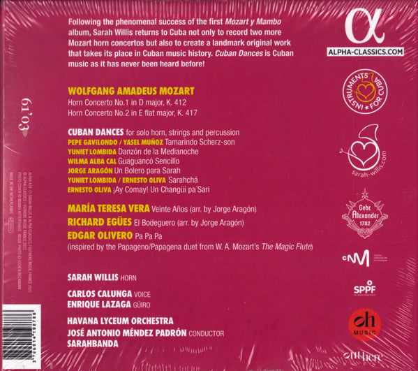 Sarah Willis (2), Orquesta del Lyceum de La Habana, José Antonio Méndez Padrón : Mozart Y Mambo Cuban Dances (CD, Album)