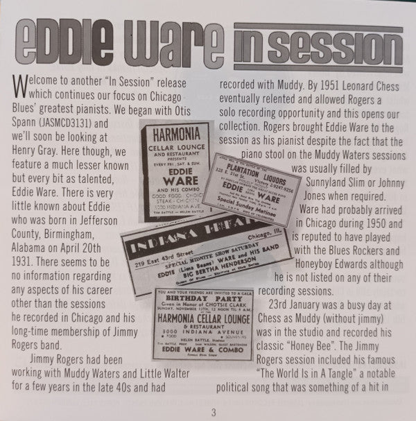 Eddie Ware : A Pretty Wild Guy - 1951-1953 (CD, Comp, Mono)