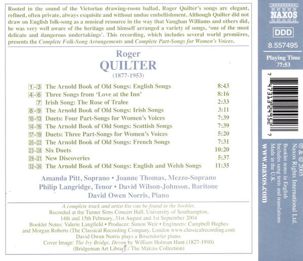 Various : Quilter - Complete Folk Song Arrangements • Complete Part Songs For Women's Voices (CD)