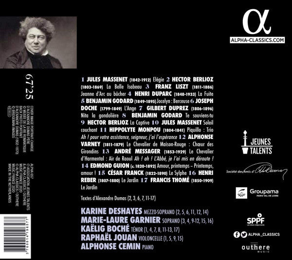 Karine Deshayes, Marie-Laure Garnier, Kaëlig Boché, Raphaël Jouan, Alphonse Cemin : Alexandre Dumas Et La Musique (CD, Album)