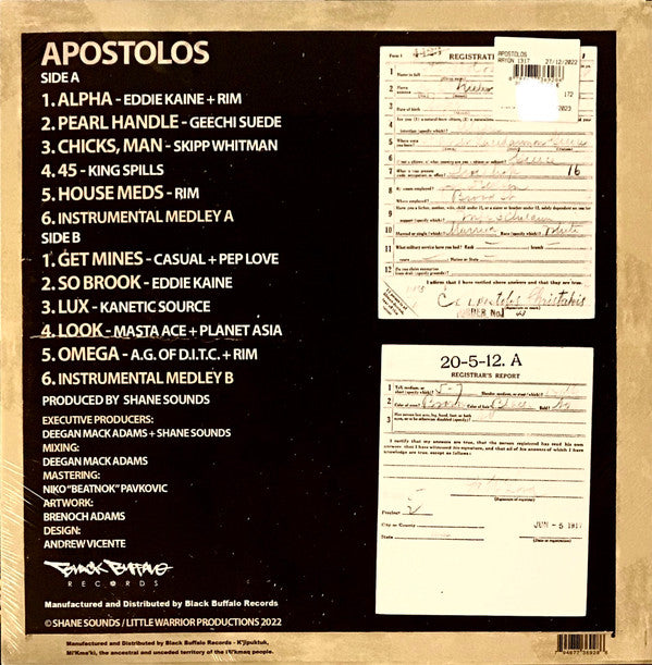 Shane Sounds : Apostolos (LP, Album)