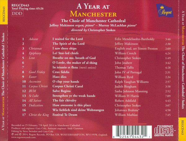 Manchester Cathedral Choir, Christopher Stokes : A Year At Manchester (CD, Album)