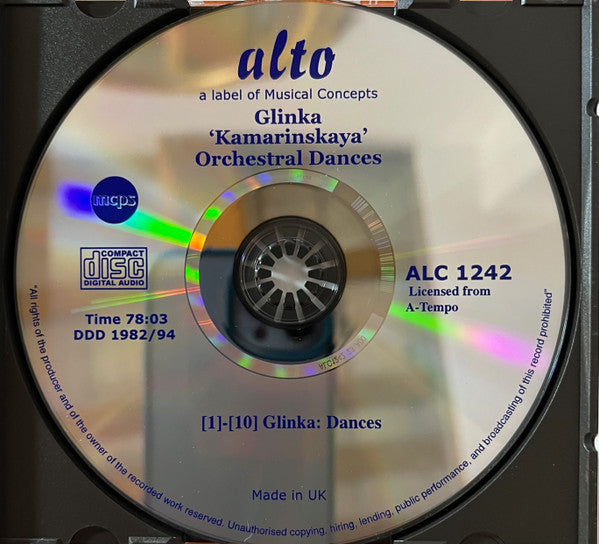 Mikhail Ivanovich Glinka, Большой Симфонический Оркестр Всесоюзного Радио, Mark Ermler, Vladimir Fedoseyev, Борис Демченко, Konstantin Ivanov : Orchestral Dances/Kamarinskaya  (CD, Comp)