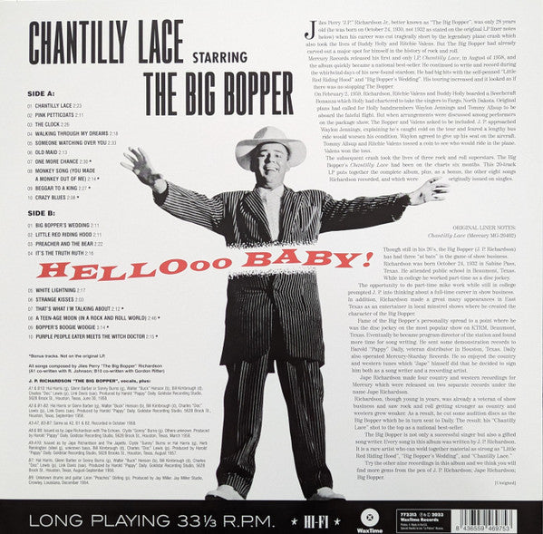 Big Bopper : Chantilly Lace Starring The Big Bopper - Hellooo Baby! (LP, Ltd, RP)