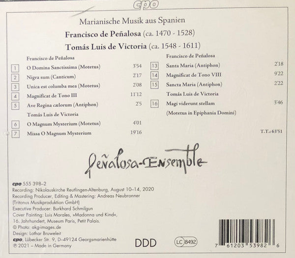 Tomás Luis De Victoria, Francisco De Peñalosa - Peñalosa-Ensemble : Marianische Musik Aus Spanien (CD, Album)