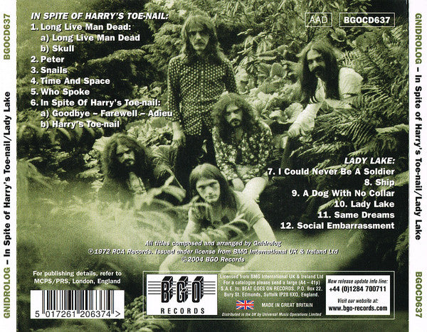 Gnidrolog : In Spite Of Harry's Toe-Nail / Lady Lake (CD, Comp, RM)