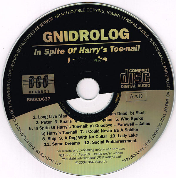 Gnidrolog : In Spite Of Harry's Toe-Nail / Lady Lake (CD, Comp, RM)