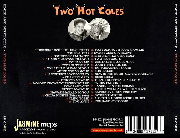Eddie And Betty : Two Hot Coles (CD, Comp, Mono)
