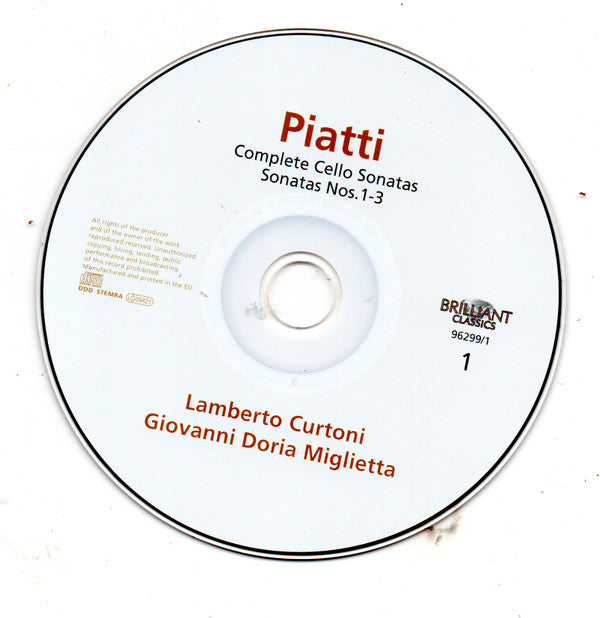 Carlo Alfredo Piatti - Lamberto Curtoni, Giovanni Doria Miglietta : Complete Cello Sonatas (2xCD, Album)