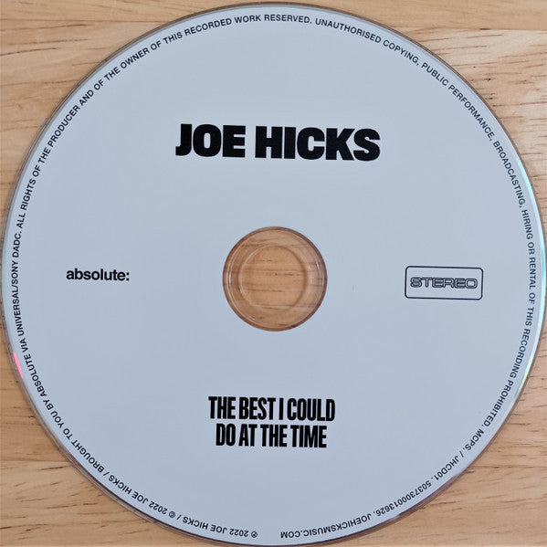 Joe Hicks (8) : The Best I Could Do At The Time (CD, Album)