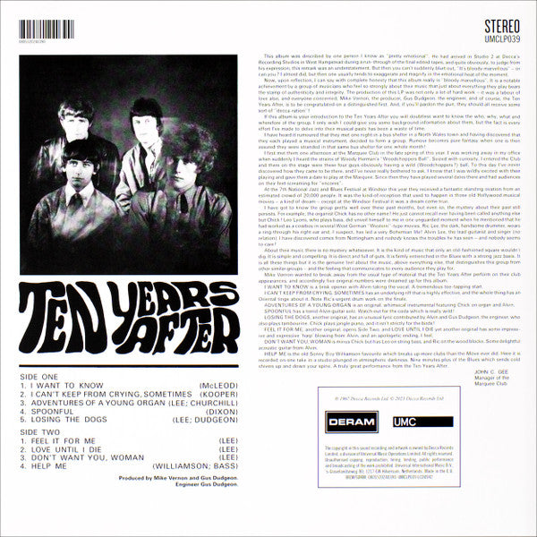 Ten Years After : Ten Years After (LP, Album, RE, 180)