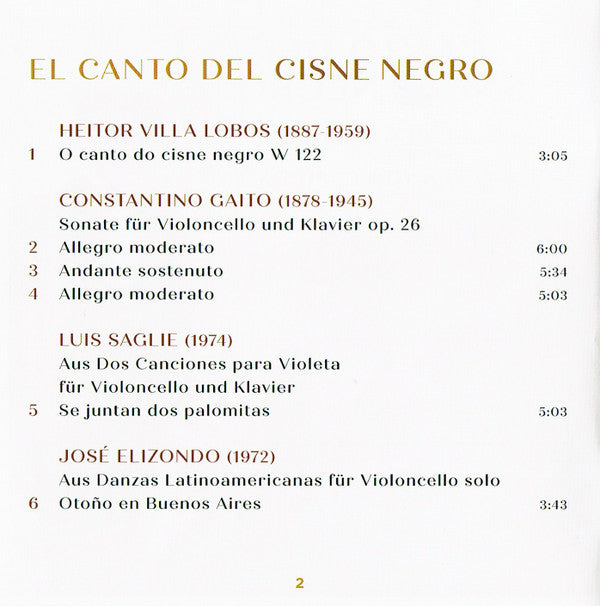 Nicole Peña Comas, Hugo Llanos Campos : El Canto Del Cisne Negro (CD, Album)