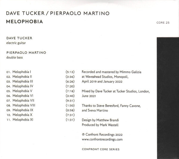 Dave Tucker (2) / Pierpaolo Martino : Melophobia (CD, Album, Ltd)