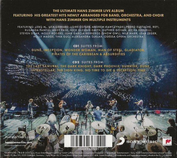 Hans Zimmer : Live  (2xCD, Album)