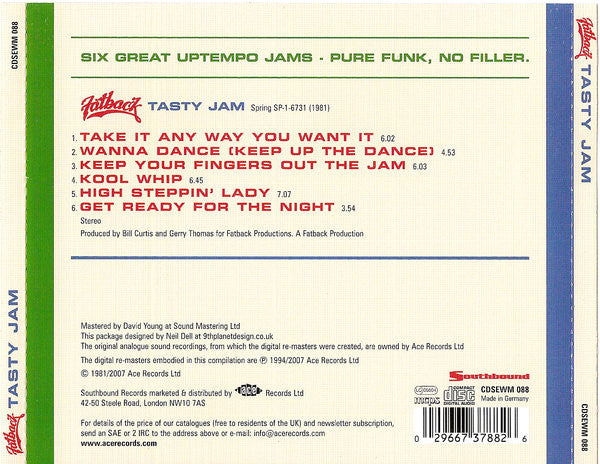 Fatback* : Tasty Jam (CD, Album, RM)