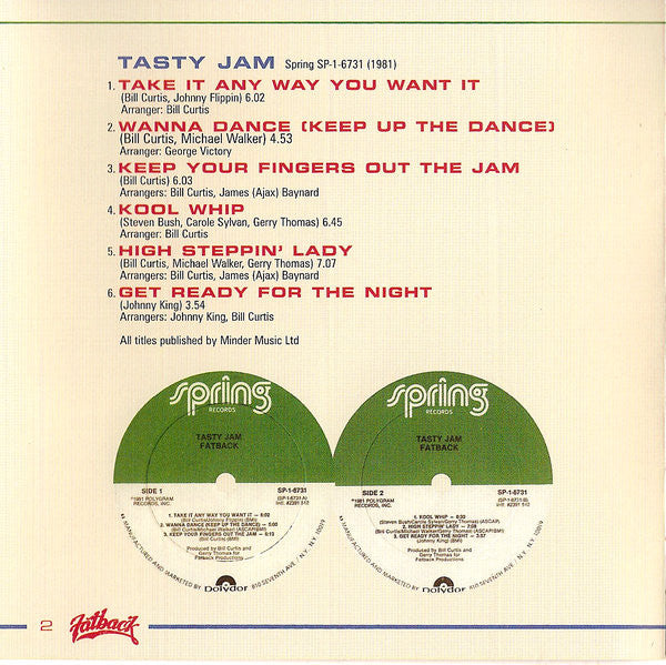 Fatback* : Tasty Jam (CD, Album, RM)
