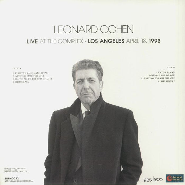 Leonard Cohen :  Live At The Complex - Los Angeles April 18, 1993 (LP, Num, Unofficial, Blu)