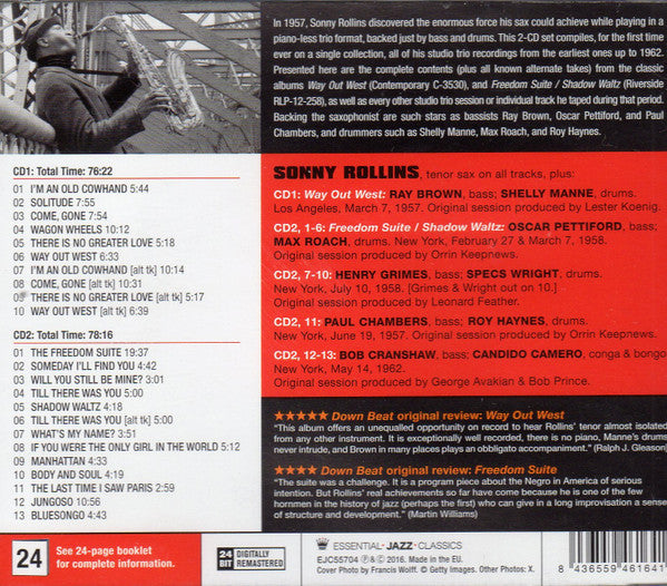 Sonny Rollins Trio : Complete 1957-62 Studio Recordings (2xCD, Comp, RM)