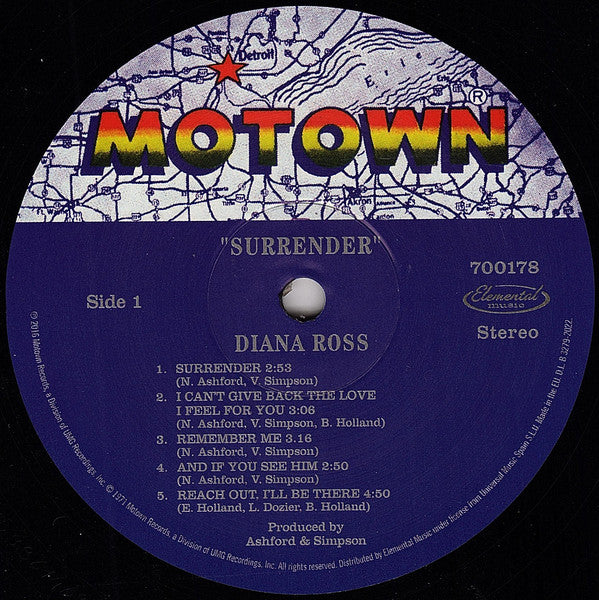 Diana Ross : Surrender (LP, Album, Ltd, RE, 180)