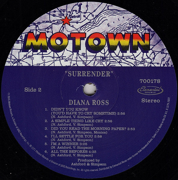 Diana Ross : Surrender (LP, Album, Ltd, RE, 180)